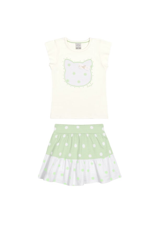Conjunto Shorts Saia Pois Off Verde