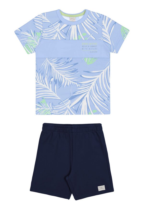 Conjunto Meia Malha Penteado Apolo Frescor Azul
