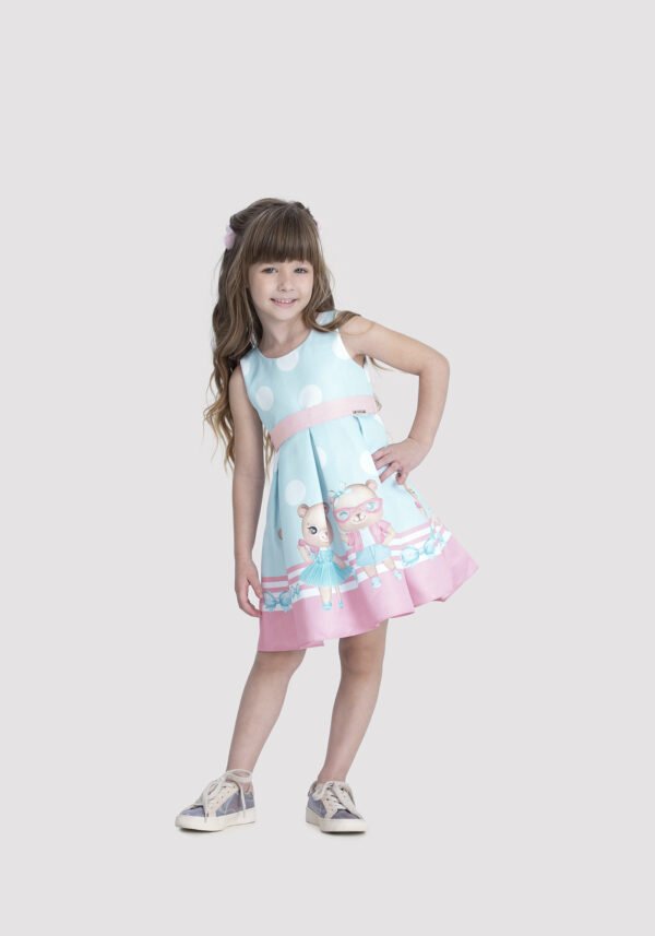 Vestido sem manga Tecido Fidji - Azul Exprim