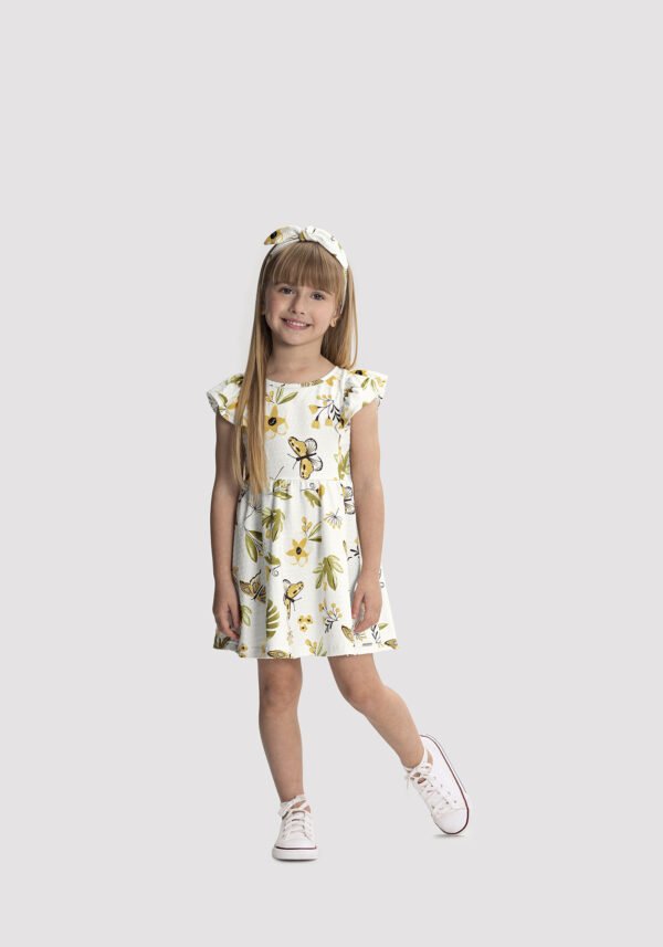 Vestido Malha Nikko Borboletas Amarelo - Image 3