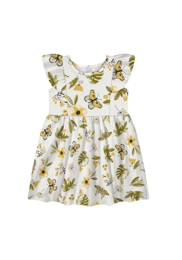 Vestido Malha Nikko Borboletas Amarelo